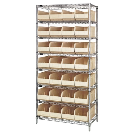 Quantum Storage Systems Stackable Shelf Bin Steel Shelving Systems WR8-423IV